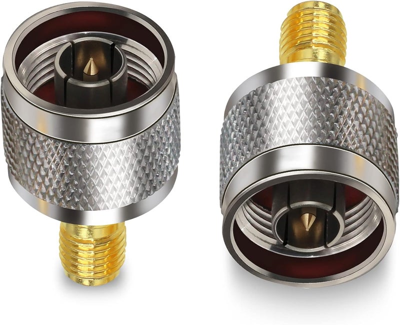 TUOLNK SMA Female to N Male Connector N-Type Male Plug to SMA Female Jack RF Coax Adapter for Wi-Fi Antenna Extension Cable 2pcs - Image 1